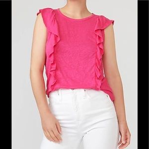 NWT Beautiful Ruffle tank in linen, Size XS